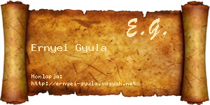 Ernyei Gyula névjegykártya