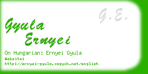 gyula ernyei business card